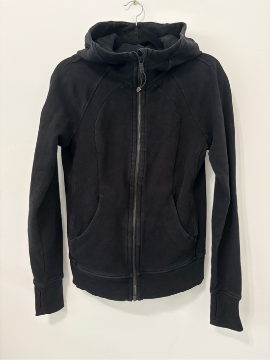 Fox Tops - Lululemon FOX SPORTS Scuba Hoodie Light Cotton Fleece Sz 6 Black EUC